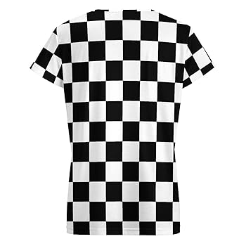 NUJAKE Black White Race Checkered Flag Pattern Womens Short